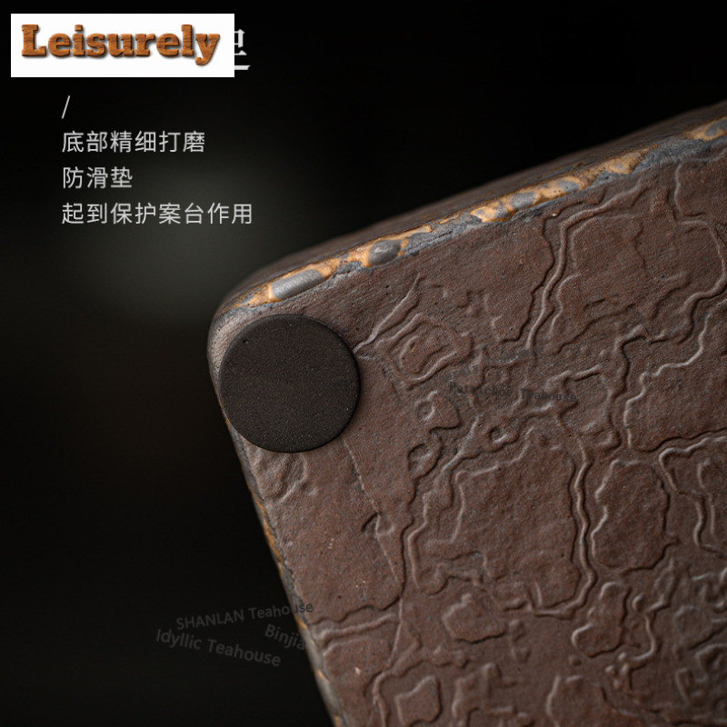 Gilt Iron Glaze Hexagonal Square Store Water Pot Bearing Holder Teaware Base Dry Bubble Table Tea