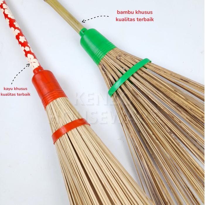 Sapu Lidi Sapu Taman Sapu Lidi Tebal Sapu Taman Rumput Gagang Bambu Panjang Lakob
