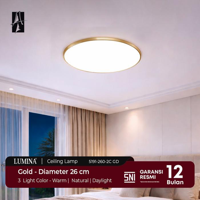 Lumina - Lampu Plafon LED Bulat Minimalis Modern Elegan Ring Ceiling Lamp Slim dengan Cahaya Lembut