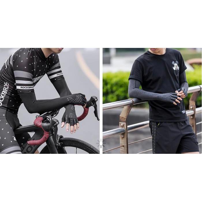 Rockbros S205 Grey S Arm Sleeve Manset Tangan Anti Uv Running Cycling