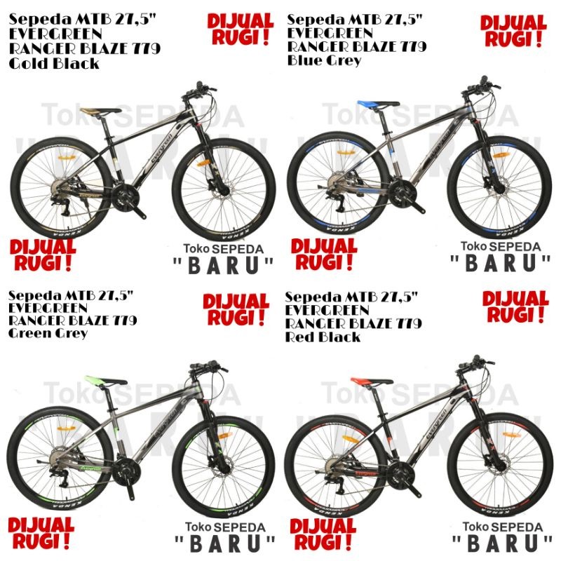TB - Sepeda MTB EVERGREEN BLAZE 778 779 Ukuran 26 27,5 ALUMINIUM