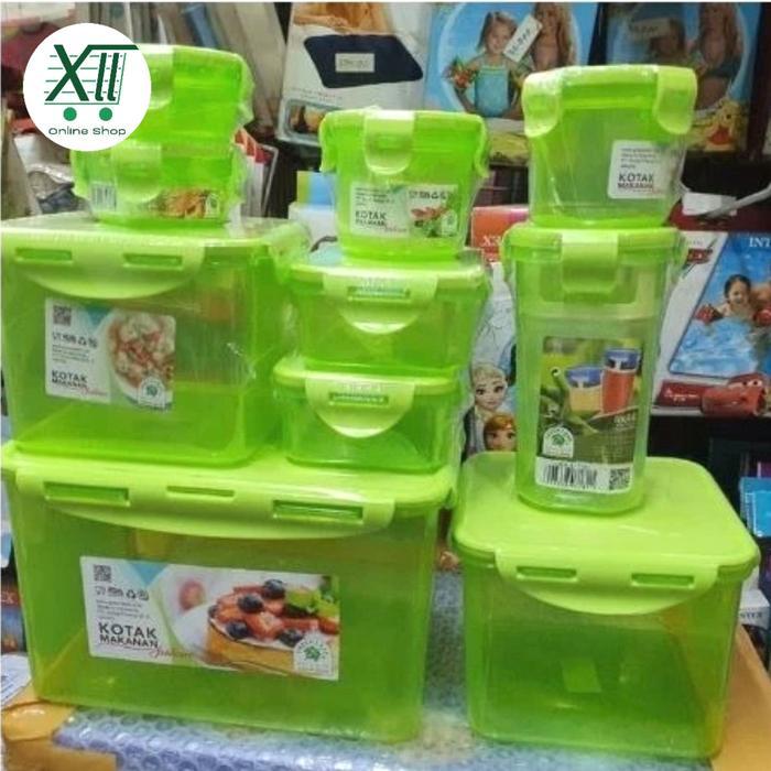Green Leaf Lock 4 Set 10 Pcs Food Container Toples Snack