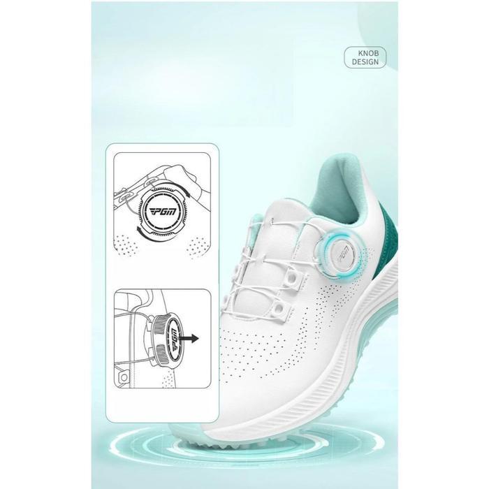 PGM Children Shoes Golf Kids Junior BOA Knob Cushioned Comfortable Waterproof Sepatu Anak Unisex