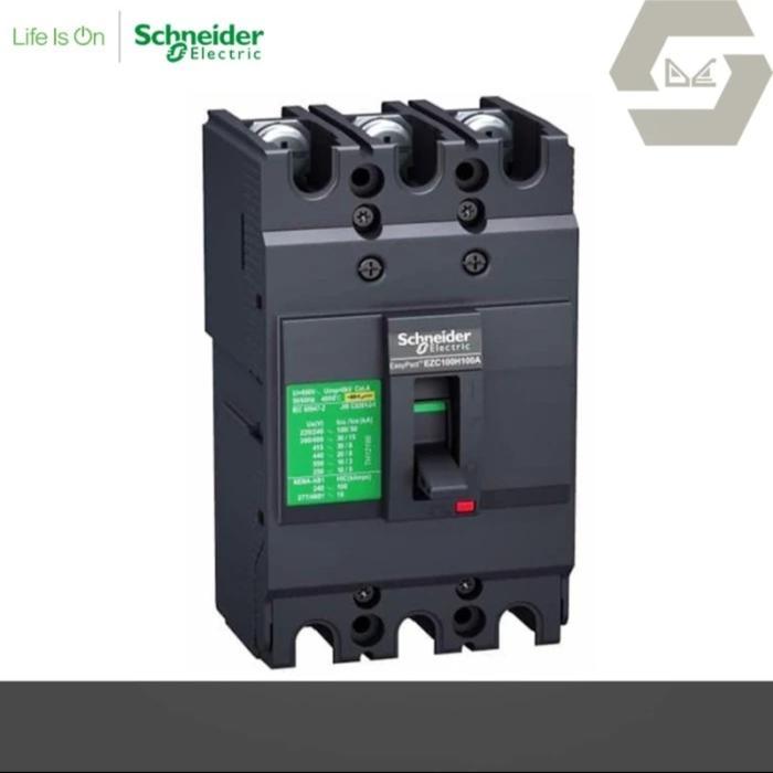 Mccb Breaker 3P Phase Ezc100F 10Ka Schneider (60A 75A 80A 100A)