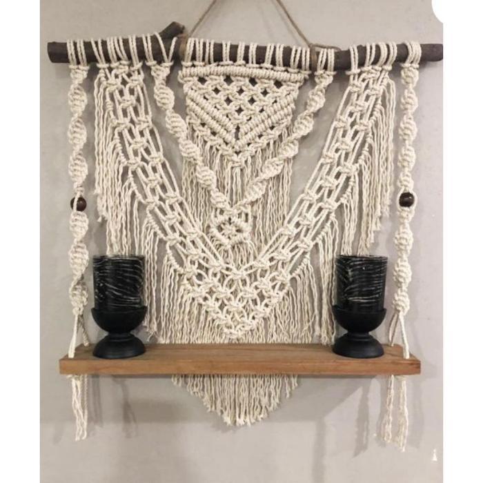 macrame ambalan 86 BAHAN TALI KATUN DAN KAYU