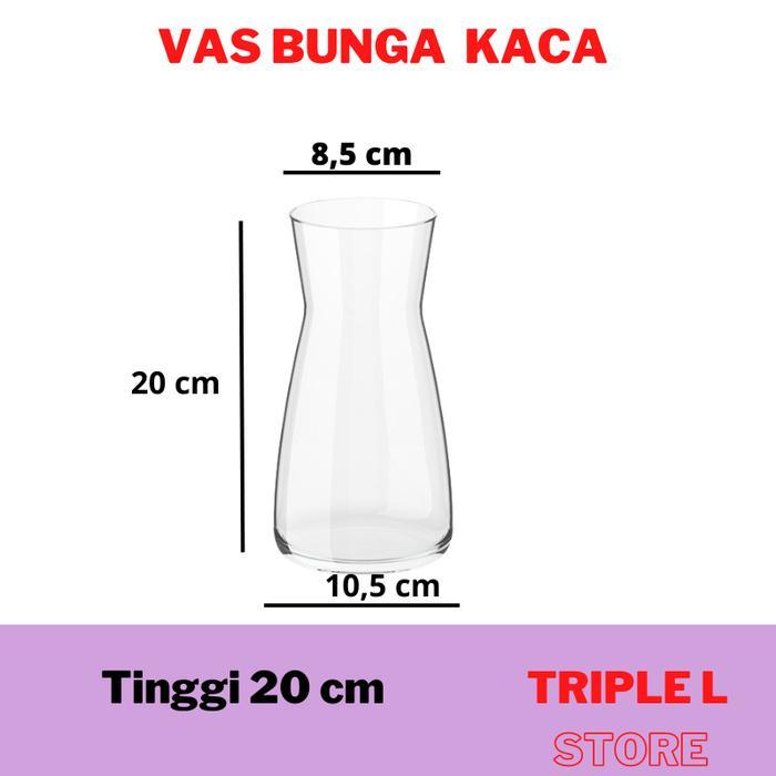 VAS BUNGA TINGGI 20 CM KACA