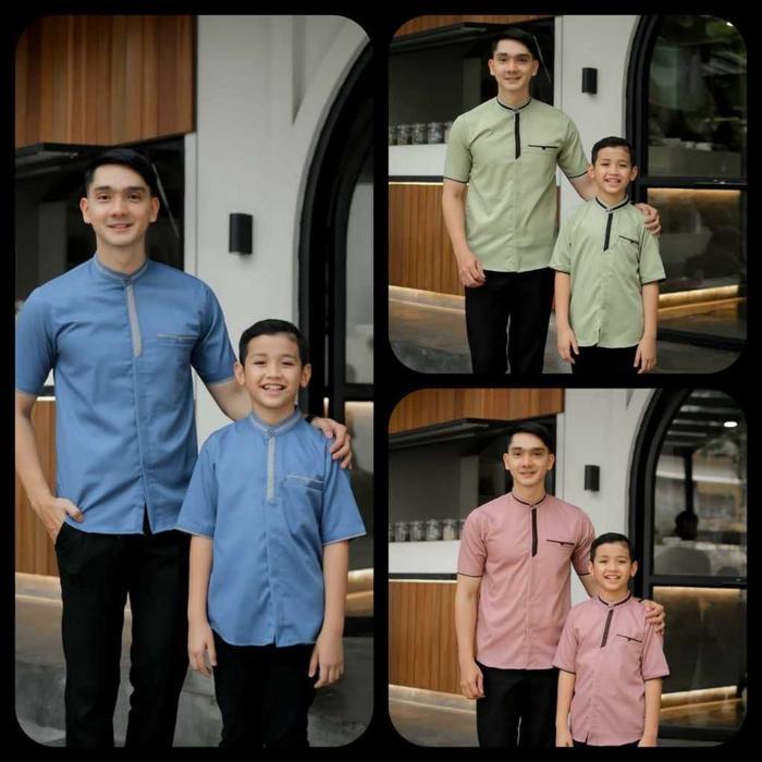 Baju Koko Couple Pria Dewasa Anak Terbaru Kain Toyobo Batik Kurta