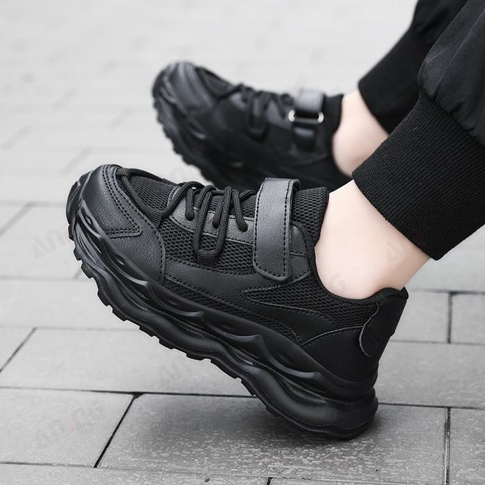 Homyped - ANINGBOY-Sepatu Anak Sepatu olahraga pelajar pria dan wanita sepatu jaring hitam bernapas