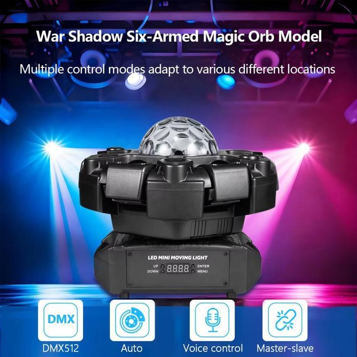 1511856 Lampu Moving Head 120W 4IN1 RGB Laser Beam DMX512 Sound Control Untuk DJ Stage Wedding Party