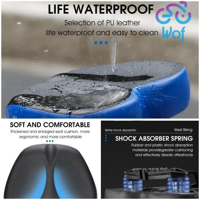 Promo West Biking 133 Yp0801133 Sadel Jok Sepeda Listrik Mtb Seli Lebar Empuk Fold Bicycle E Bike