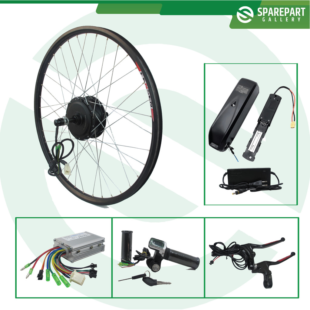 Komplit Set Ebike Kit Dinamo bldc 36v 350w sepeda velg ring26