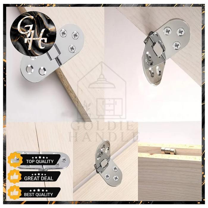 Engsel Oval Lipat Engsel Meja Lipat Mesin Jahit Flap Hinges Multifungsi Black, Silver, Gold