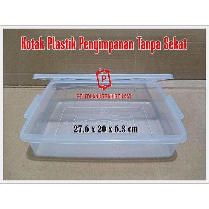 Stok Baru Kotak Plastik Penyimpanan Tanpa Sekat Buku Dokumen Roti Kue Sendal