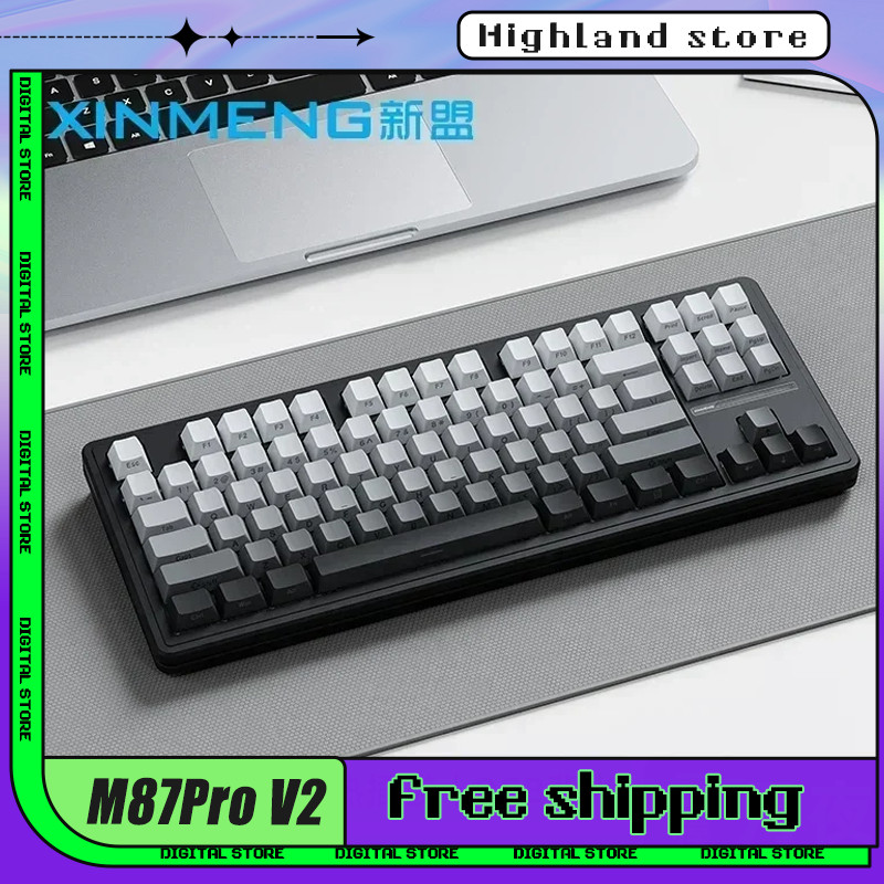 Xinmeng M87Pro V2 3 Mode Mechanical Keyboard 2.4G Bluetooth Wireless Gasket 87 Keys RGB Backlit Hot 