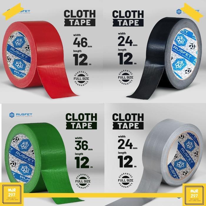 LAKBAN KAIN CLOTH TAPE ISOLASI WARNA WARNI RUSFET VARIAN UKURAN