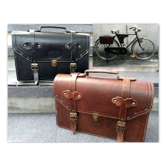 Tas Onthel Tas Samping Sepeda Onthel Asli Kulit Aksesoris Sepeda Ontel Tbk