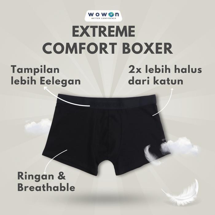 (COD) Boxer Isi 3 pcs - Wowon Boxer - Celana Dalam Pria - Extreme Comfort Boxer - 3 Pcs