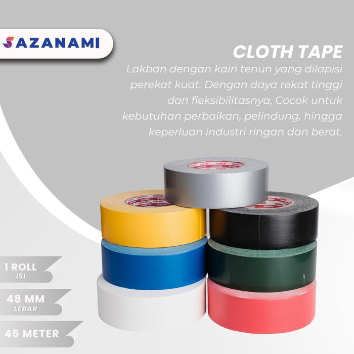 "New" LAKBAN KAIN WARNA 2" X 45M LAKBAN KAIN HITAM CLOTH TAPE WARNA 45M JUMBO