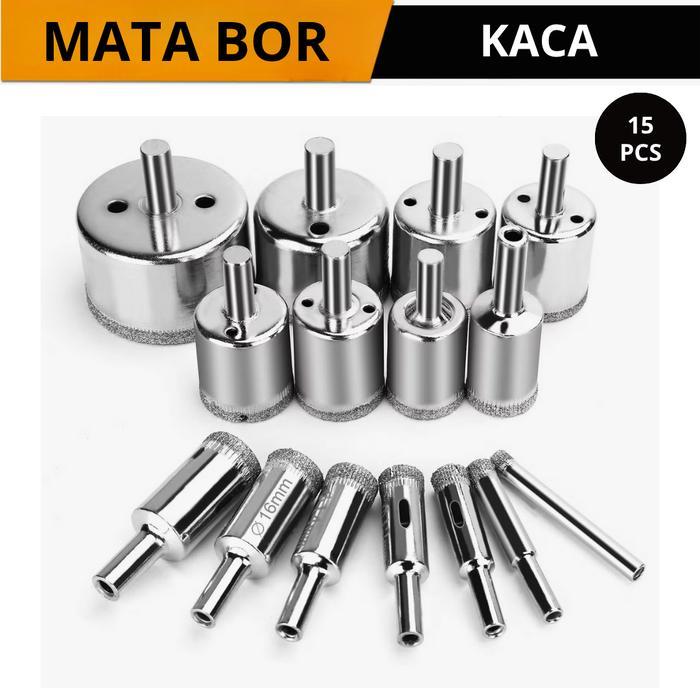 Mata Bor Kaca Hole Saw Pelubang Kaca Set Glass opener Achrilic