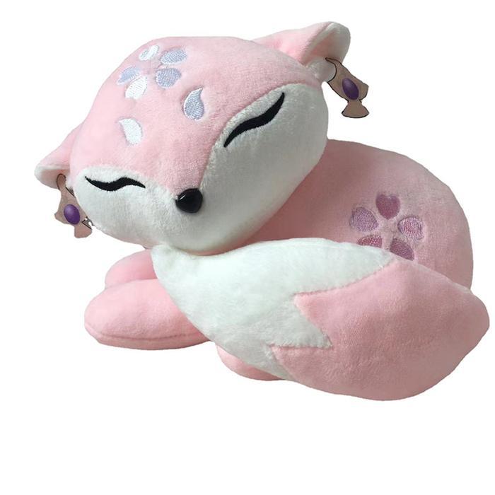 20Cm Game Genshin Impact Plush Doll Genshin Impact Pink Fox Terbaru 