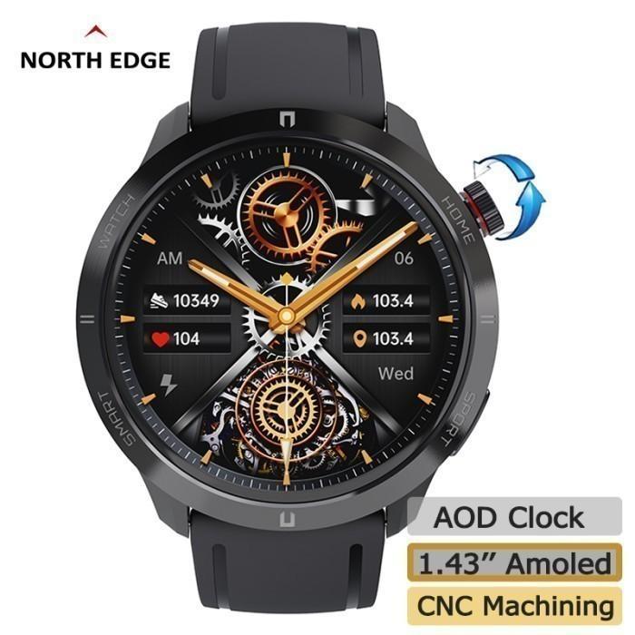 Terbaru North Edge Mw08 Smartwatch Amoled Aod Screen Bluetooth Call
