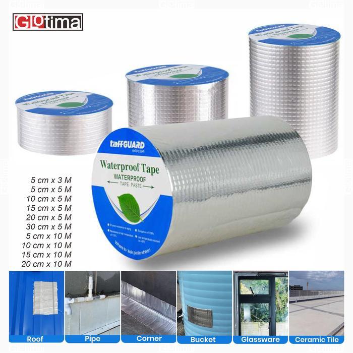 Lakban Anti Bocor Aluminium Foil Waterproof Butyl Rubber Roof Tape Lakban Atap Foil Tambal Bocor
