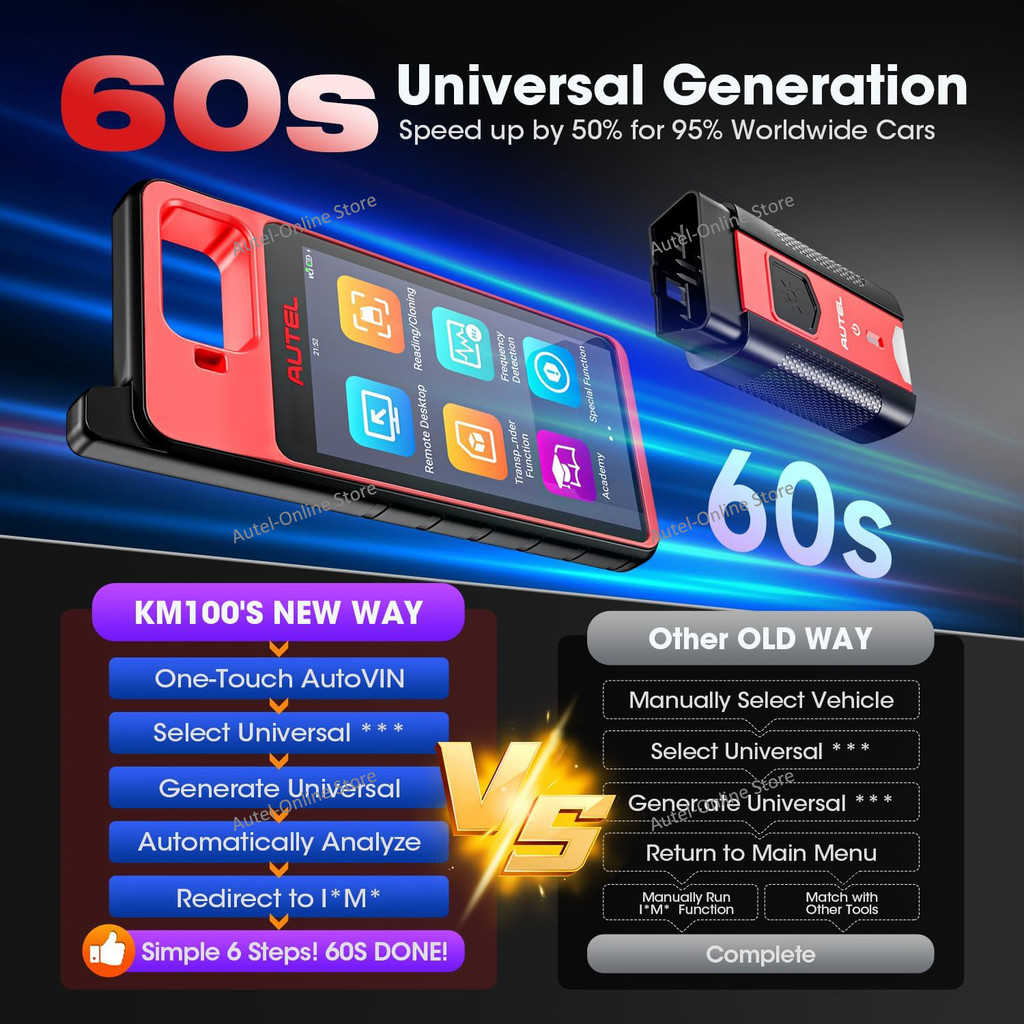 Autel MaxiIM KM100X KM100 Key Programming Immobilizer Tools Key Programmer 2PCS Autel IKEY 60s Key