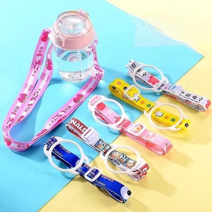 Tali Strap Botol Minum Gantungan Bahan Karet Silikon di Bagian Pengait Botolnya Selempang Anak dan