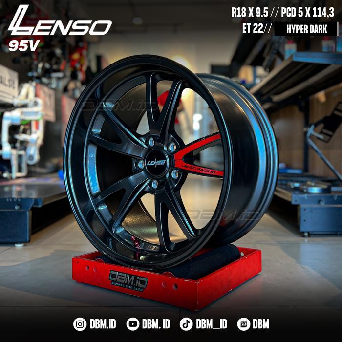 Velg Lenso 95V Original R18 18x9.5 5x114.3 Hyper Dark Innova Venturer
