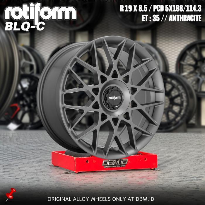 Velg Pelek Mobil ROTIFORM BLQC BLQ-C R19 19x8.5 5x108 5x114.3 Dual PCD et +35 Anthacite Cherry J6 J5