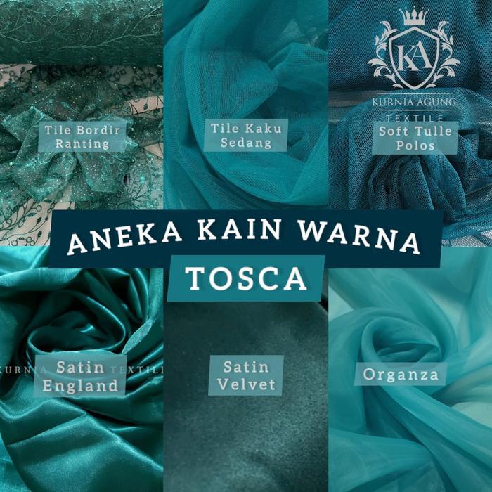 Kain Premium Warna Tosca Bahan Gaun Kebaya Dress Bridesmaid Per 50cm