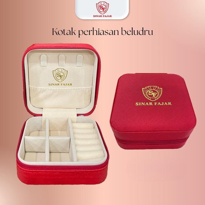 Aksesoris Perhiasan / Tempat Perhiasan / Kotak Perhiasan Satu Set Beludru Berlogo Sinar Fajar -