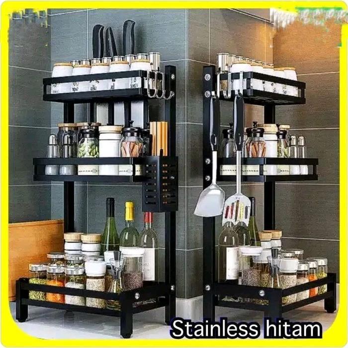 Rak bumbu 3 susun rak bumbu rak dapur rak besi Buah