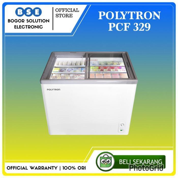 Freezer Polytron PCF329 Freezer Polytron 300 Liter PCF 329 Chest Freezer Sliding Glass PCF329