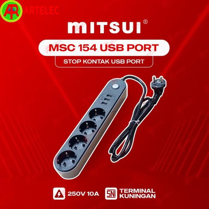 Colokan Listrik Mitsui Msc-154-Usb Cok Sambung Kabel Extension