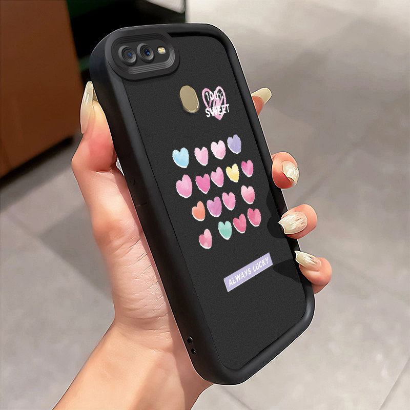 Casing Hp OPPO A7 OPPO A5s OPPO A12 OPPO A12S A11k Case Hati kecil berwarna lucu Kasing silikon Cesi