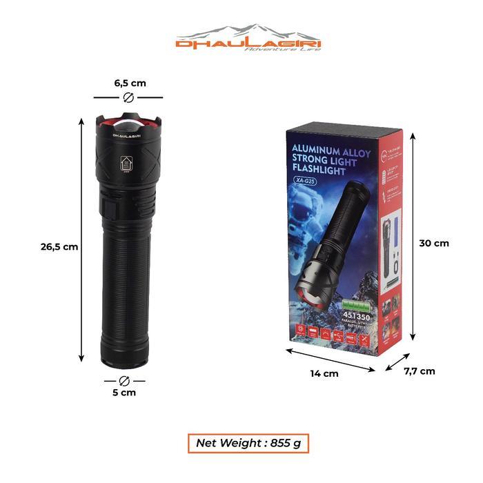Dhaulagiri - Lampu Tembak - Alumunium Strong Flashlight XL XA-G25 - Senter Tembak Waterproof 10.000