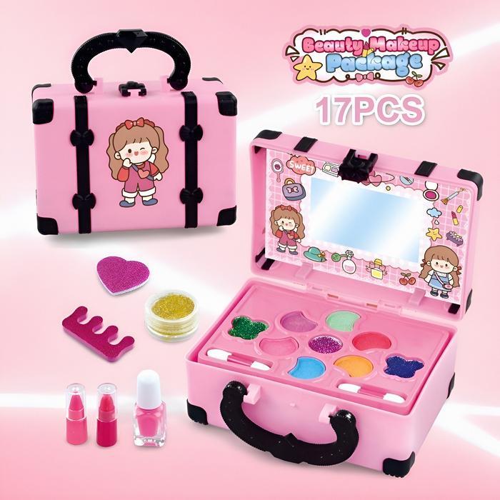 Cocomelon Toys - Mainan Anak Makeup Kosmetik Koper Makeup Princess Girl Set 17Pcs / Beauty Makeup