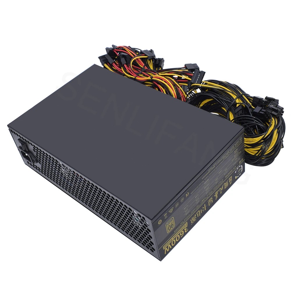 High Quality 3600W ATX Power Supply Bitcoin Support 12 Card Miner Rig Pico BTC ETC Mining PSU