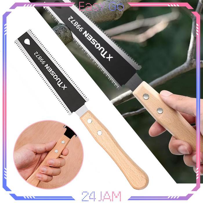Gergaji Tangan Jepang 310mm Gergaji Kayu Super Tajam Jepang Dua Sisi Tangan Pemotong Kayu Gergaji