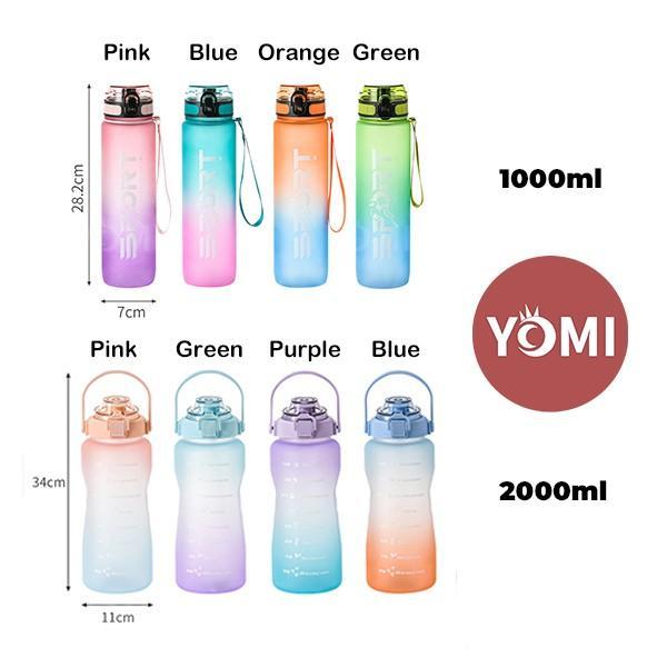 YOMI - Botol -1000/2000ml Penutup peluru Sport Botol Minum/ Water Bottle