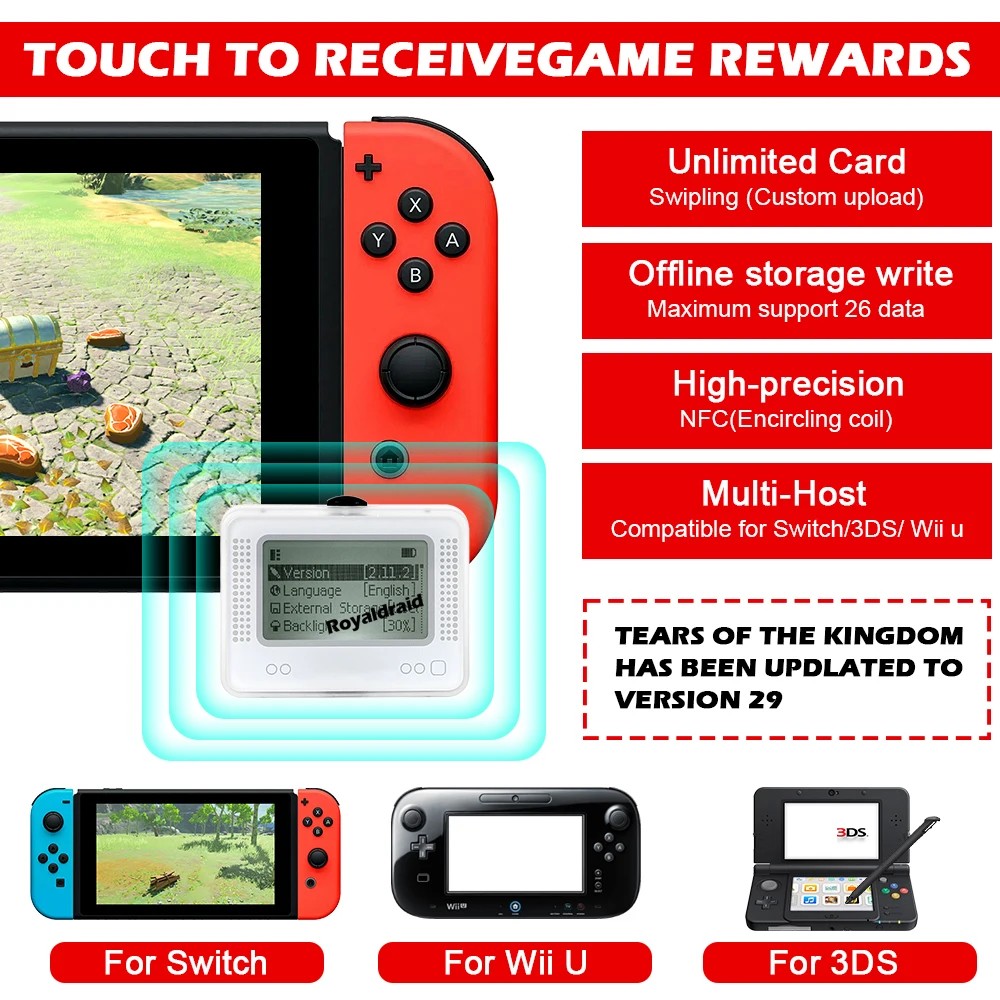 For Allmiibo Chargeable Intelligent Simulator Emulator Bluetooth-Compatible Universal Writer for