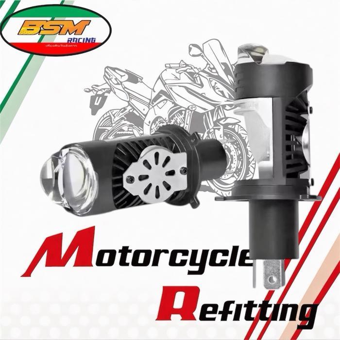 PROYEKTOR LED MINI SUPER TERANG LAMPU LED LENSA PROYEKTOR H4 MOTOR MOBIL MOTORCYCLE