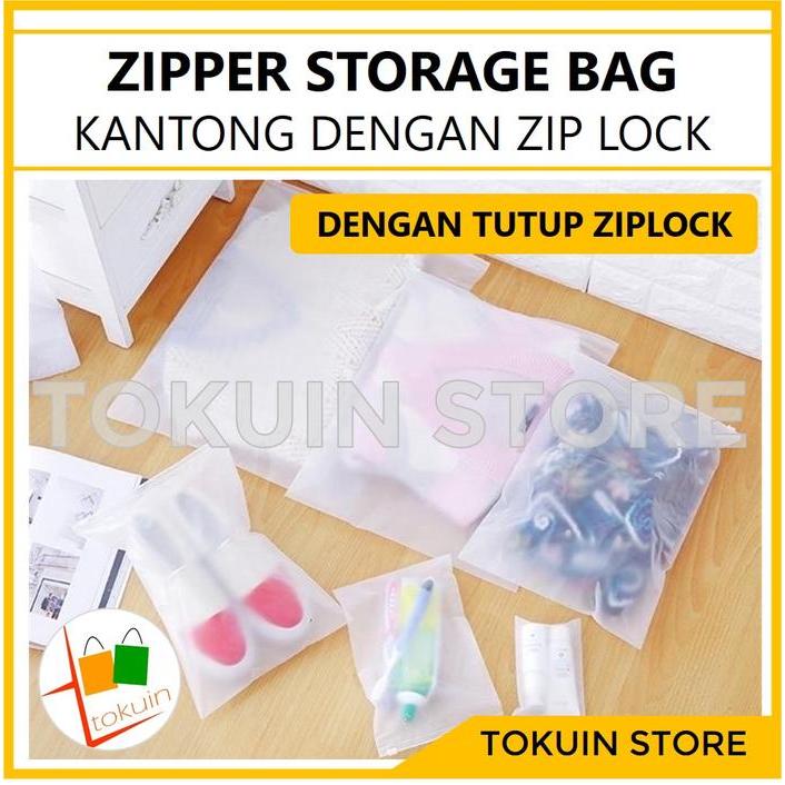 Zipper Storage Bag Travel Pouch Kantong Plastik Ziplock Zip Doff Polos