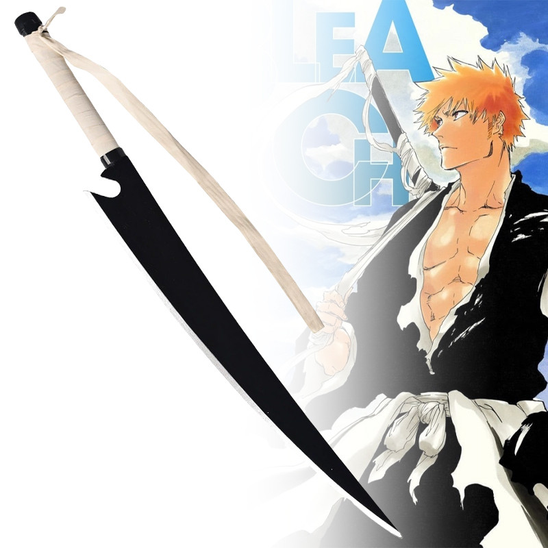 PROMO HARI INI  104cm Kurosaki Ichigo Katana Sword Anime Bleach Cosplay Prop Ninja Knife Real Size J