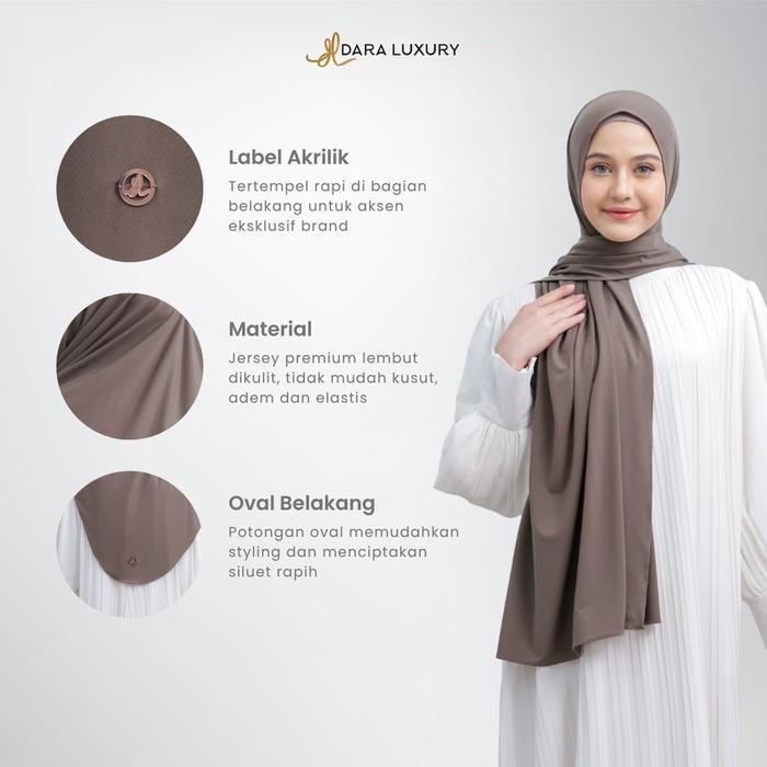 Dara Luxury Nara Jilbab Pashmina Jersey Premium Instan Oval Mudah Styling Looks Maksimal Terbaru