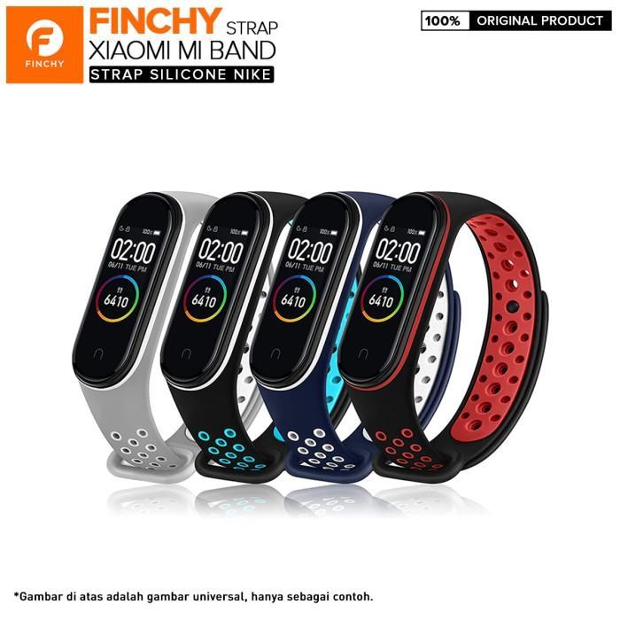 Stok Baru Finchy Silicone Strap for Xiaomi Mi Band 5 Sporty Dual Tone Wristband