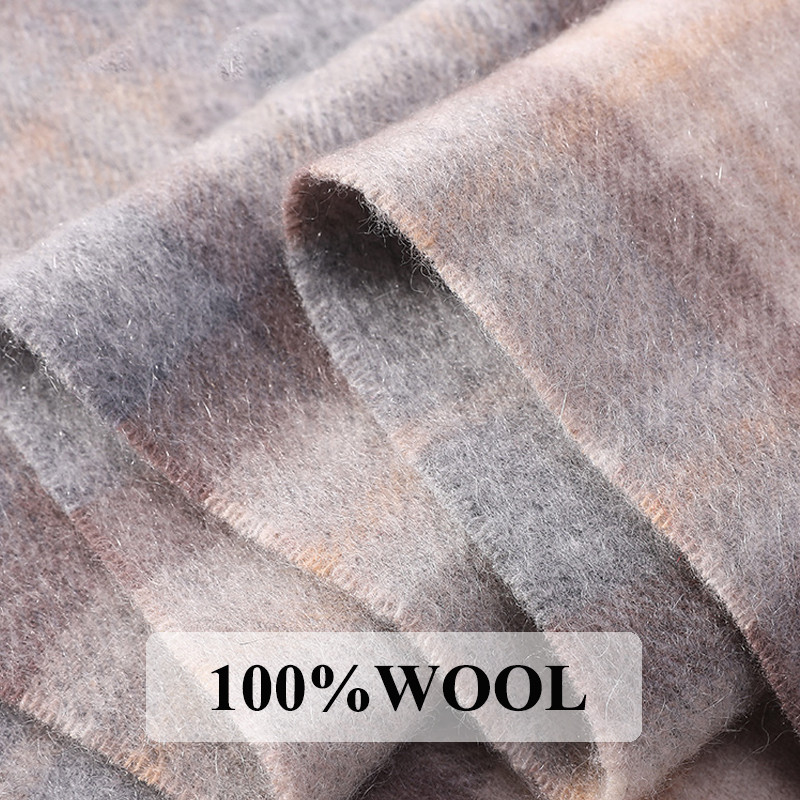 2025 Highly Selected 100% Wool Red Scottish Plaid Scarves,Warm Winter Men Scarf Houndstooth