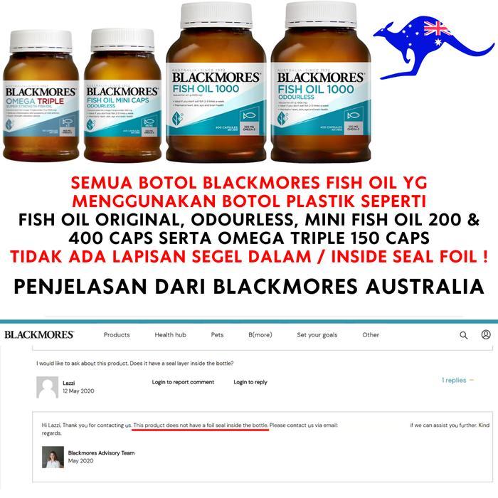 Blackmores Odourless Fish Oil 1000Mg 400 Capsules Omega3 Omega 3 1000 Mg Kapsul Ready