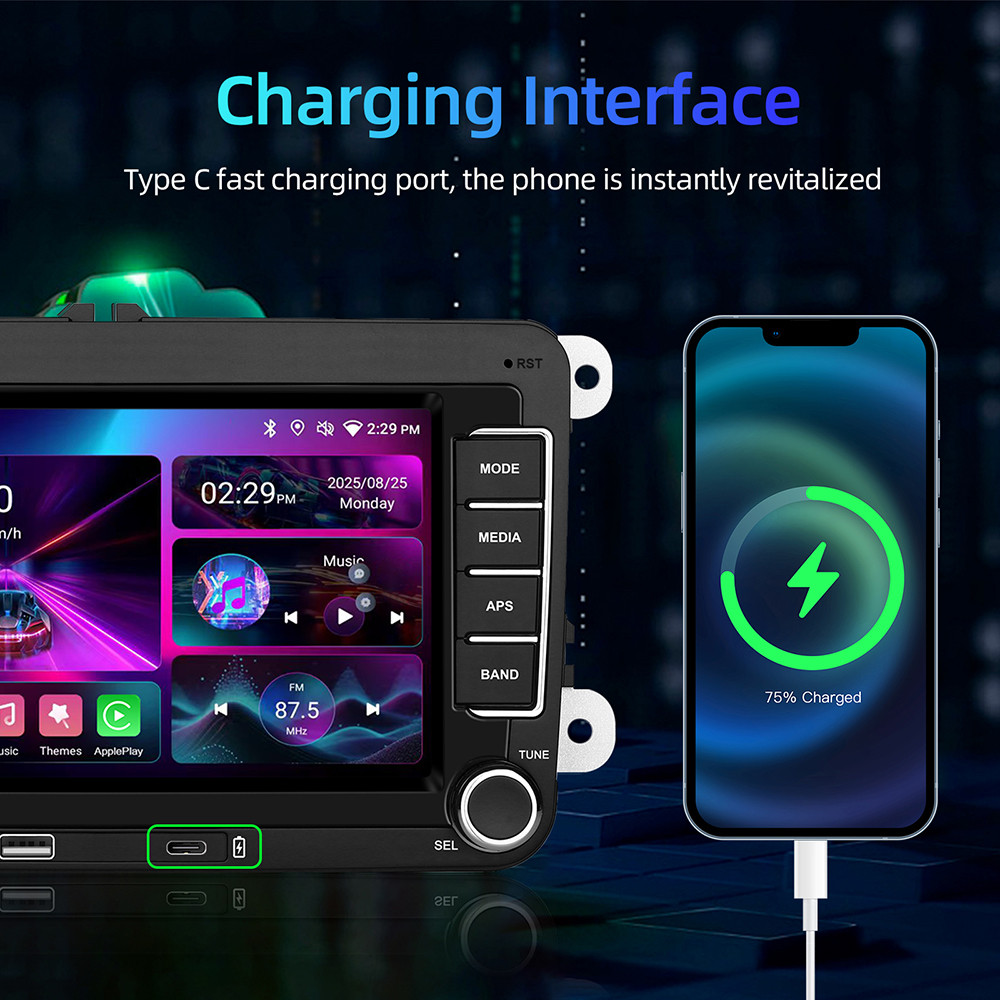 7" Car Multimedia Airplay 2 Din Car Radio Wireless CarPlay Android Auto Stereo Audio For